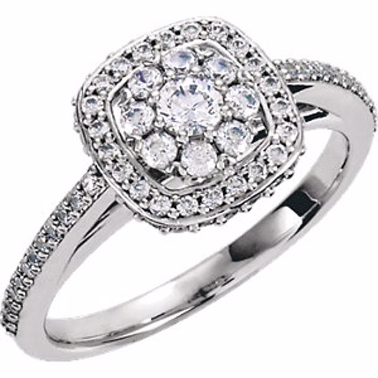 122014:614:P 14kt White 1/2 CTW Diamond Engagement Ring