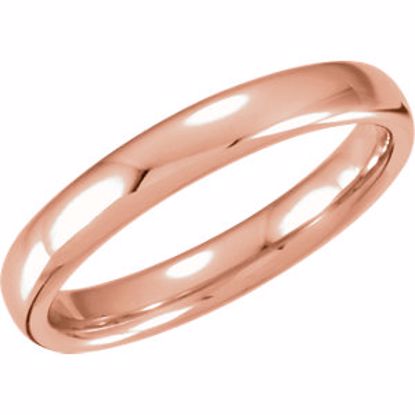 51206:100:P 14kt Rose 3.5mm Euro-Style Light Comfort-Fit Wedding Band Size 4