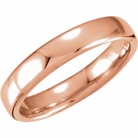 51206:132:P 14kt Rose 4.5mm Euro-Style Light Comfort-Fit Wedding Band Size 9.5