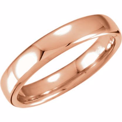 51206:134:P 14kt Rose 4.5mm Euro-Style Light Comfort-Fit Wedding Band Size 10.5