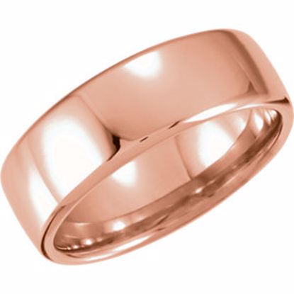 51206:192:P 14kt Rose 7.5mm Euro-Style Light Comfort-Fit Wedding Band Size 8