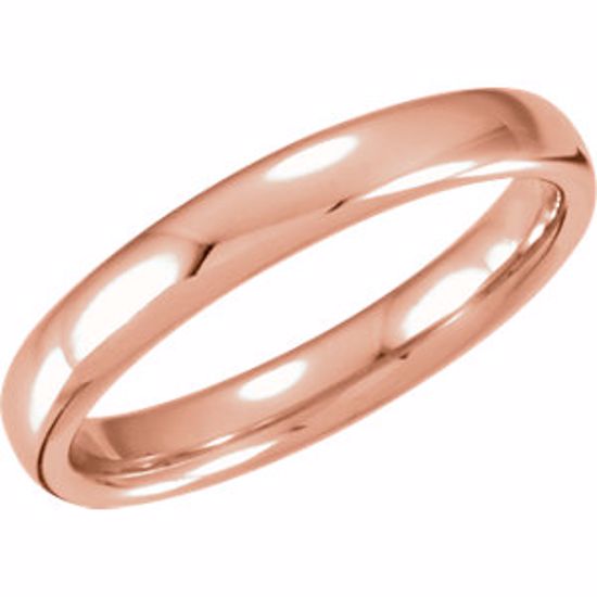 51206:113:P 14kt Rose 3.5mm Euro-Style Light Comfort-Fit Wedding Band Size 10.5