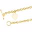 CH636:6000:P 14kt Yellow 7-inch Rolo Bracelet with Small & Larger  Heart Dangles