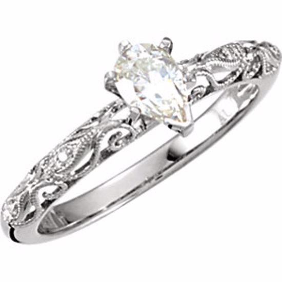 69805:7000:P 14kt White Forever Brilliant® Moissanite & 5/8CTW Diamond Engagement Ring