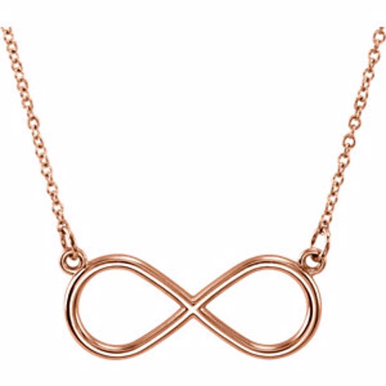 85782:1003:P 14kt Rose Infinity 18" Necklace