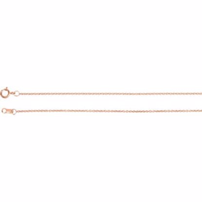 CH132:6004:P 14kt Rose 1mm Solid Cable 18" Chain