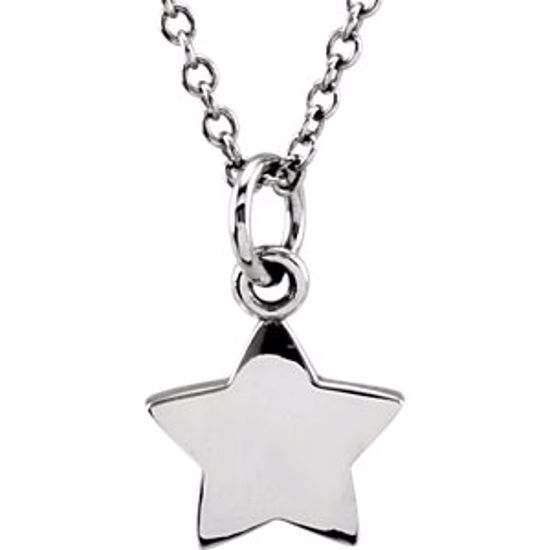 85785:1002:P 14kt White Star 18" Necklace