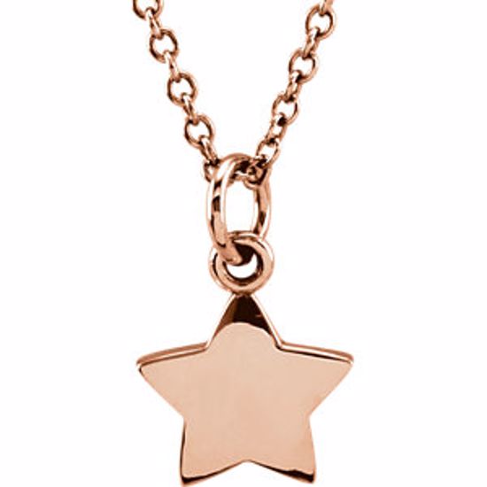 85785:1003:P 14kt Rose Star 18" Necklace