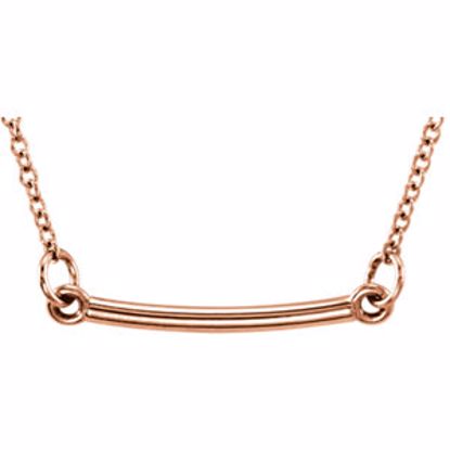 85788:1003:P 14kt Rose Bar 18" Necklace