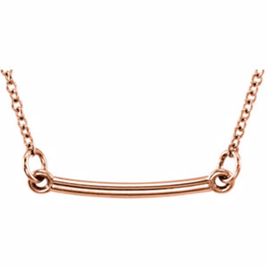 85788:1003:P 14kt Rose Bar 18" Necklace