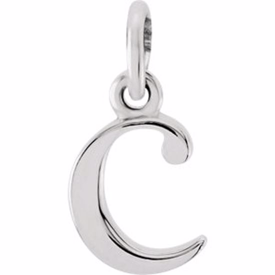 85780:1017:P 14kt White "c" Lowercase Initial Pendant