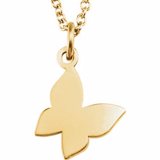 85790:1001:P 14kt Yellow Butterfly 18" Necklace