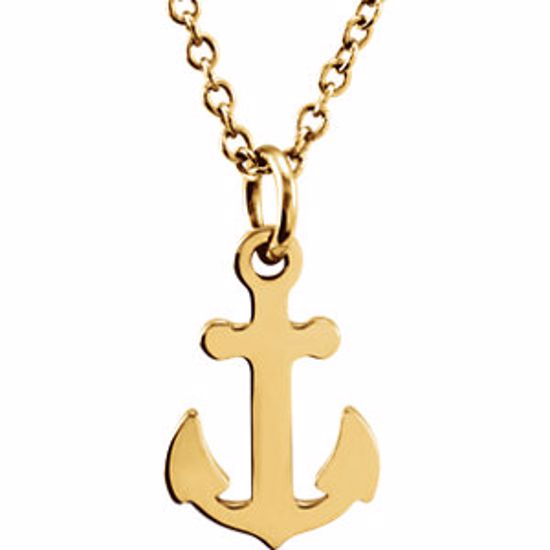 85786:1001:P 14kt Yellow Anchor 18" Necklace