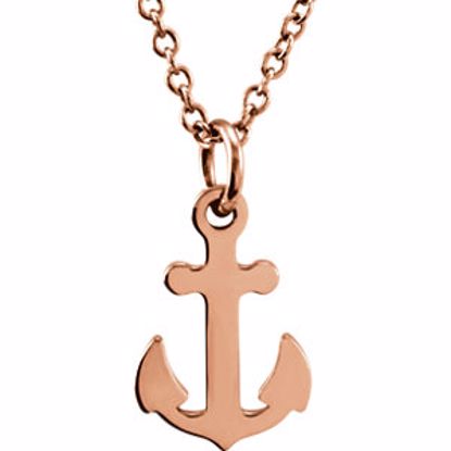 85786:1003:P 14kt Rose Anchor 18" Necklace