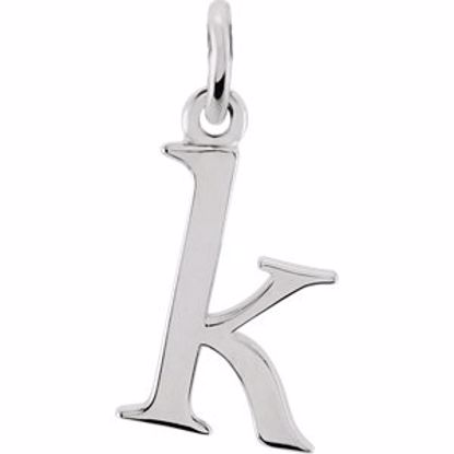 85780:1045:P 14kt White "k" Lowercase Initial Pendant