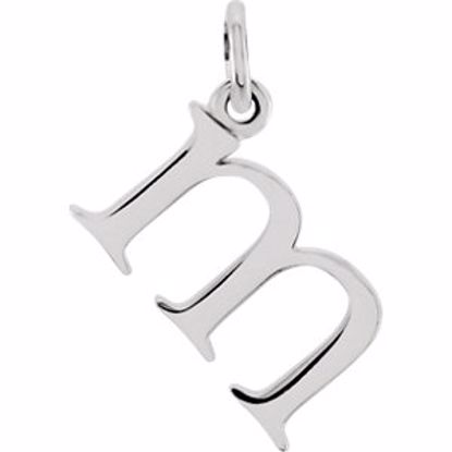 85780:1049:P 14kt White "m" Lowercase Initial Pendant