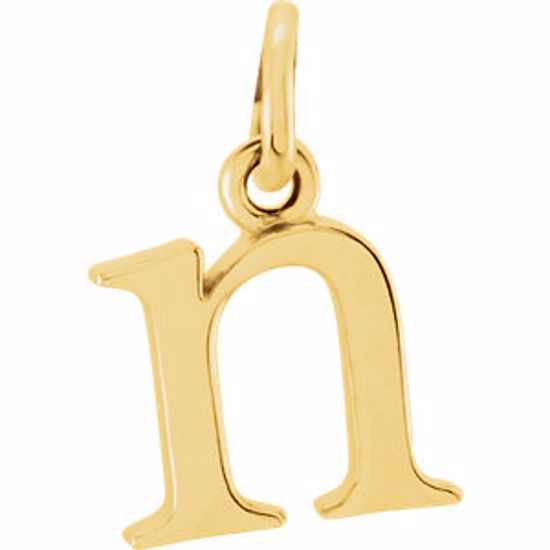 85780:1052:P 14kt Yellow "n" Lowercase Initial Pendant