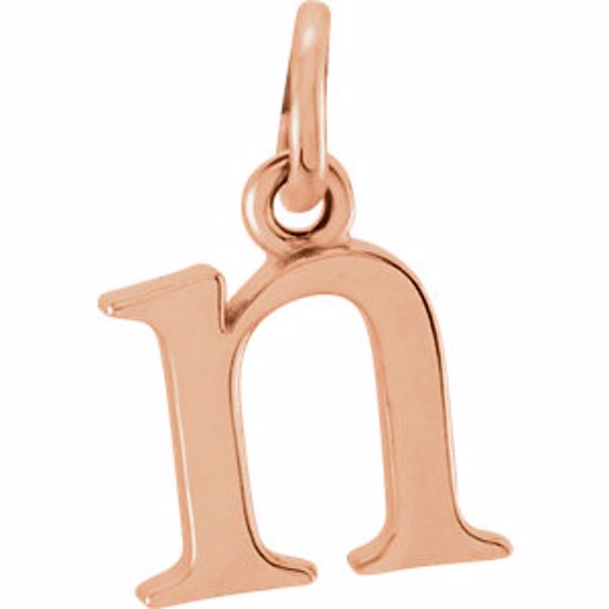 85780:1054:P 14kt Rose "n" Lowercase Initial Pendant