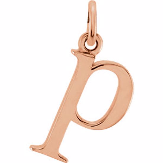 85780:1062:P 14kt Rose "p" Lowercase Initial Pendant