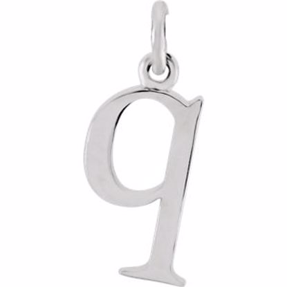 85780:1065:P 14kt White "q" Lowercase Initial Pendant