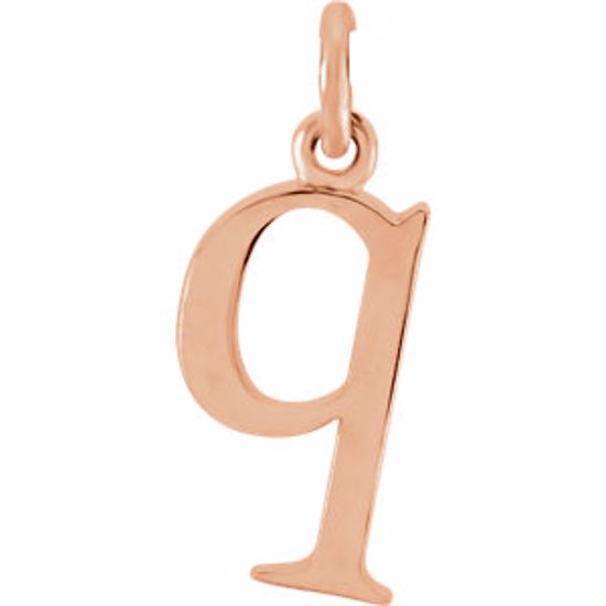 85780:1066:P 14kt Rose "q" Lowercase Initial Pendant