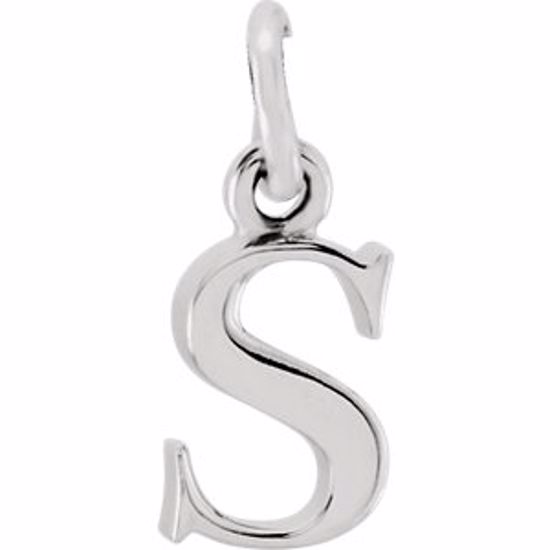 85780:1073:P 14kt White "s" Lowercase Initial Pendant