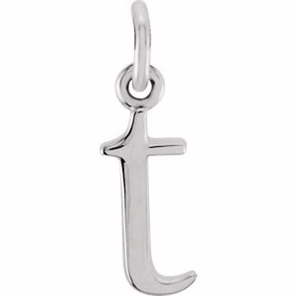 85780:1077:P 14kt White "t" Lowercase Initial Pendant