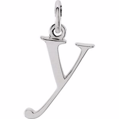 85780:1097:P 14kt White "y" Lowercase Initial Pendant