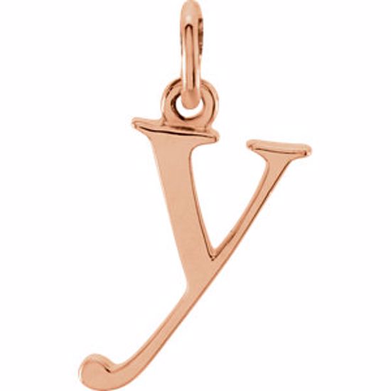 85780:1098:P 14kt Rose "y" Lowercase Initial Pendant