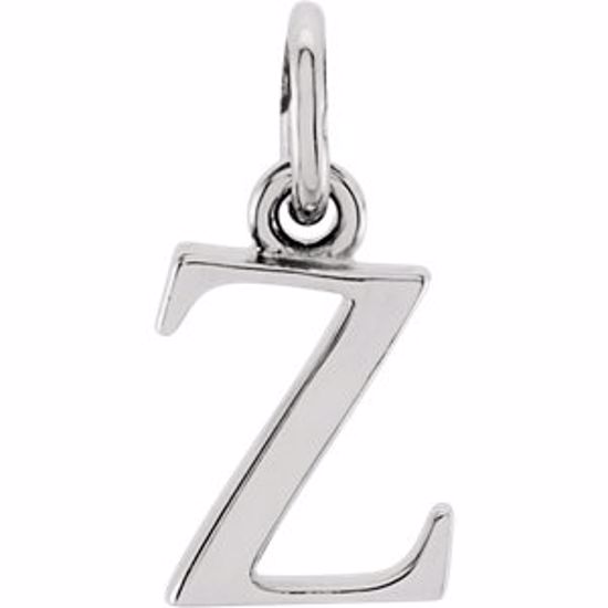 85780:1101:P 14kt White "z" Lowercase Initial Pendant