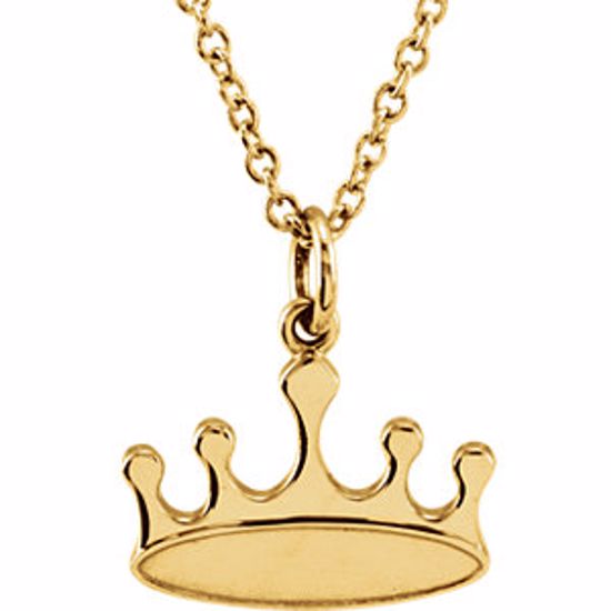 85791:1001:P 14kt Yellow Crown 18" Necklace