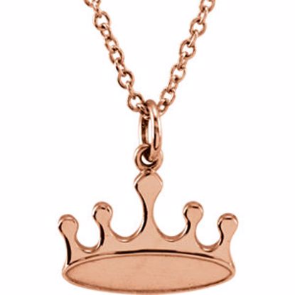 85791:1003:P 14kt Rose Crown 18" Necklace