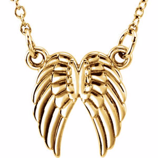 85800:1001:P 14kt Yellow Angel Wings 16-18" Necklace