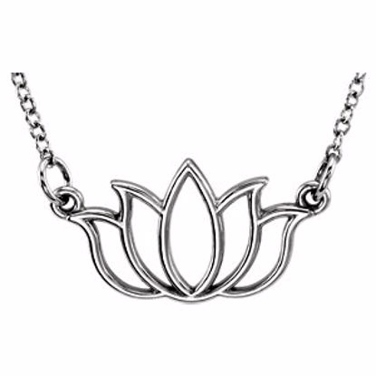 85793:1001:P 14kt White Lotus 18" Necklace