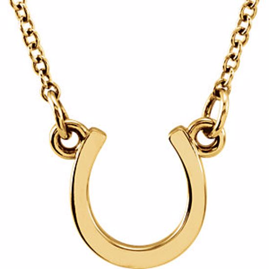 85789:1001:P 14kt Yellow Horseshoe 18" Necklace