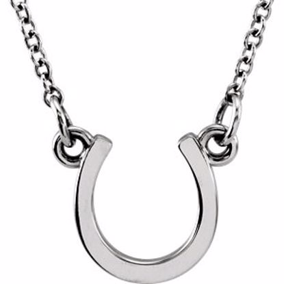 85789:1002:P 14kt White Horseshoe 18" Necklace