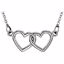85792:1002:P 14kt White Double Heart 18" Necklace
