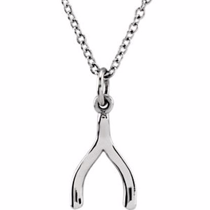 85801:1002:P 14kt White Wishbone 18" Necklace