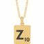 651121:100:P Gold Plated Sterling Silver .04 CTW Black Diamond Letter "Z" 18" Necklace