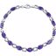 651203:60001:P 14kt White 7x5mm Oval Amethyst 7" Bracelet