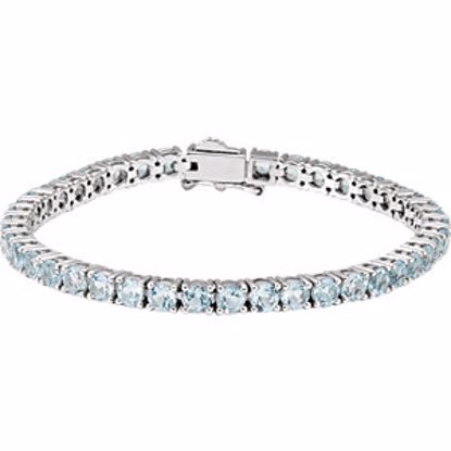 651205:60001:P 14kt White Sky Blue Topaz 7.15" Line Bracelet