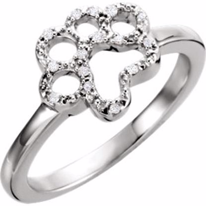 651063:101:P Sterling Silver .06 CTW Diamond Paw Ring Size 7