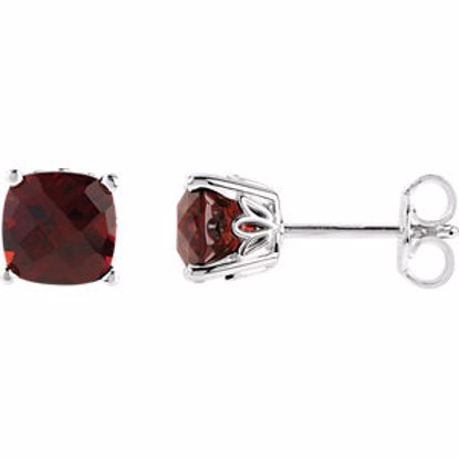 28190:70017:P Sterling Silver Mozambique Garnet Earrings