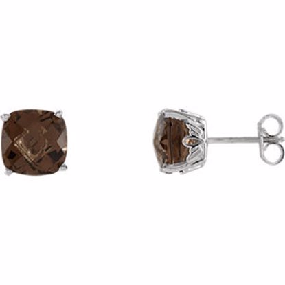 28190:70027:P Sterling Silver Smoky Quartz Earrings