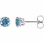 1874:70001:P 14kt White 5mm Round Aquamarine Earrings