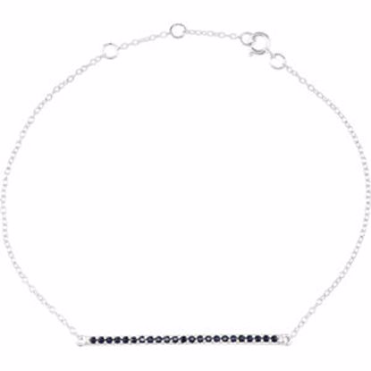 651089:70001:P 14kt White Blue Sapphire 8" Bracelet