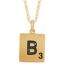 651121:156:P Gold Plated Sterling Silver .06 CTW Black Diamond Letter "B" 18" Necklace