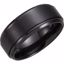 T1021:1090:P Black Titanium 9mm Ridged Band Size 9