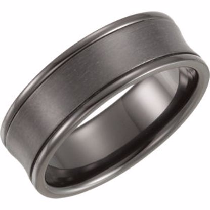 T1024:1010:P Black Titanium 7mm Concave Band Size 10