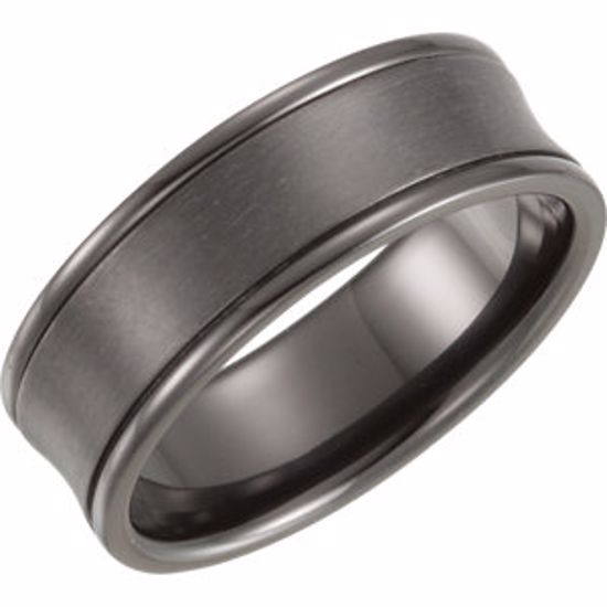 T1024:10105:P Black Titanium 7mm Concave Band Size 10.5